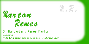 marton remes business card